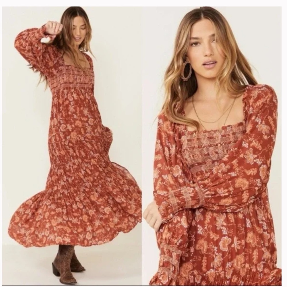 NWT Free People Sweet Escape Maxi Dress in Mocha size L